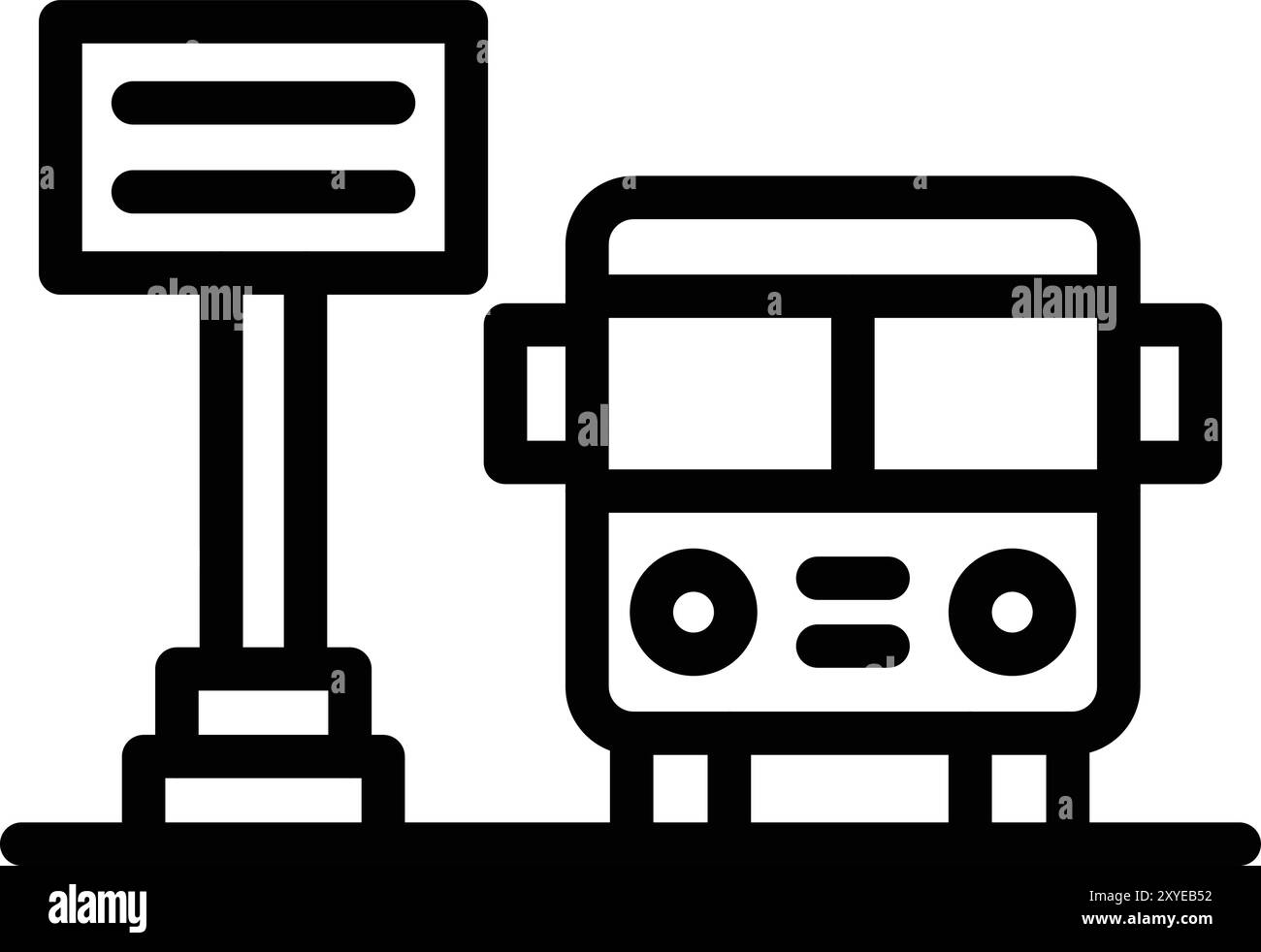Illustrazione di progettazione dell'icona del vettore di arresto del bus Illustrazione Vettoriale