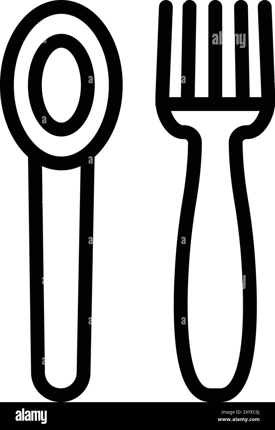 Illustrazione di progettazione dell'icona del vettore di posate Illustrazione Vettoriale