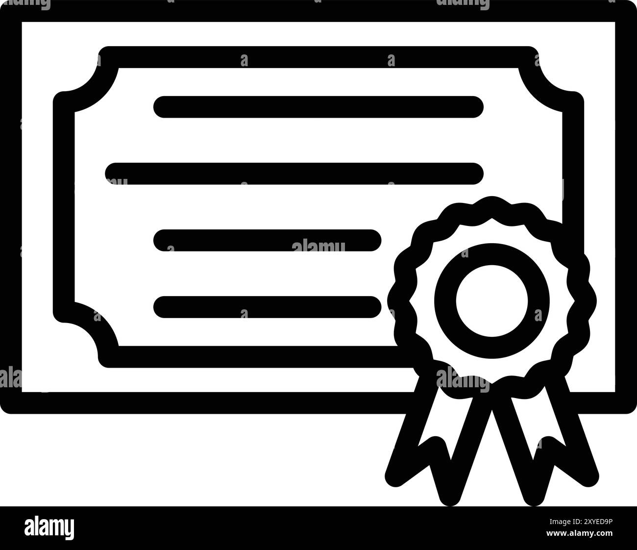 Illustrazione di progettazione dell'icona del vettore certificato Illustrazione Vettoriale