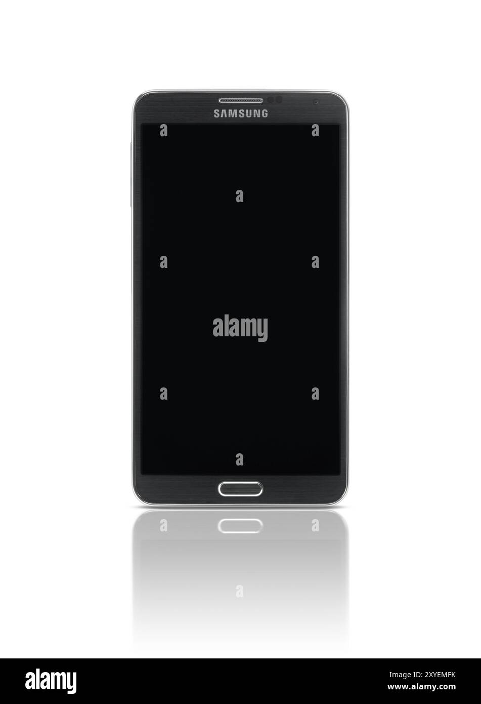 Samsung Galaxy nota III smartphone con schermo vuoto foto isolato su sfondo bianco con tracciato di ritaglio Foto Stock
