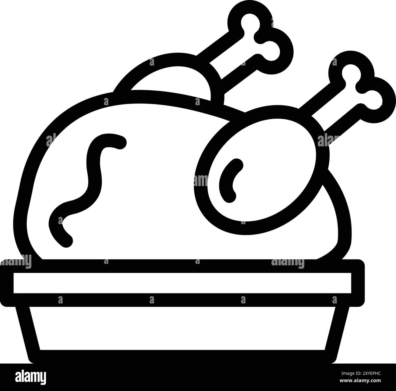 Illustrazione del design dell'icona del vettore di pollo arrosto Illustrazione Vettoriale