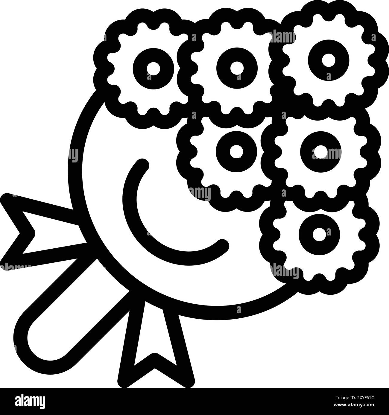 Illustrazione del design dell'icona del vettore bouquet Illustrazione Vettoriale