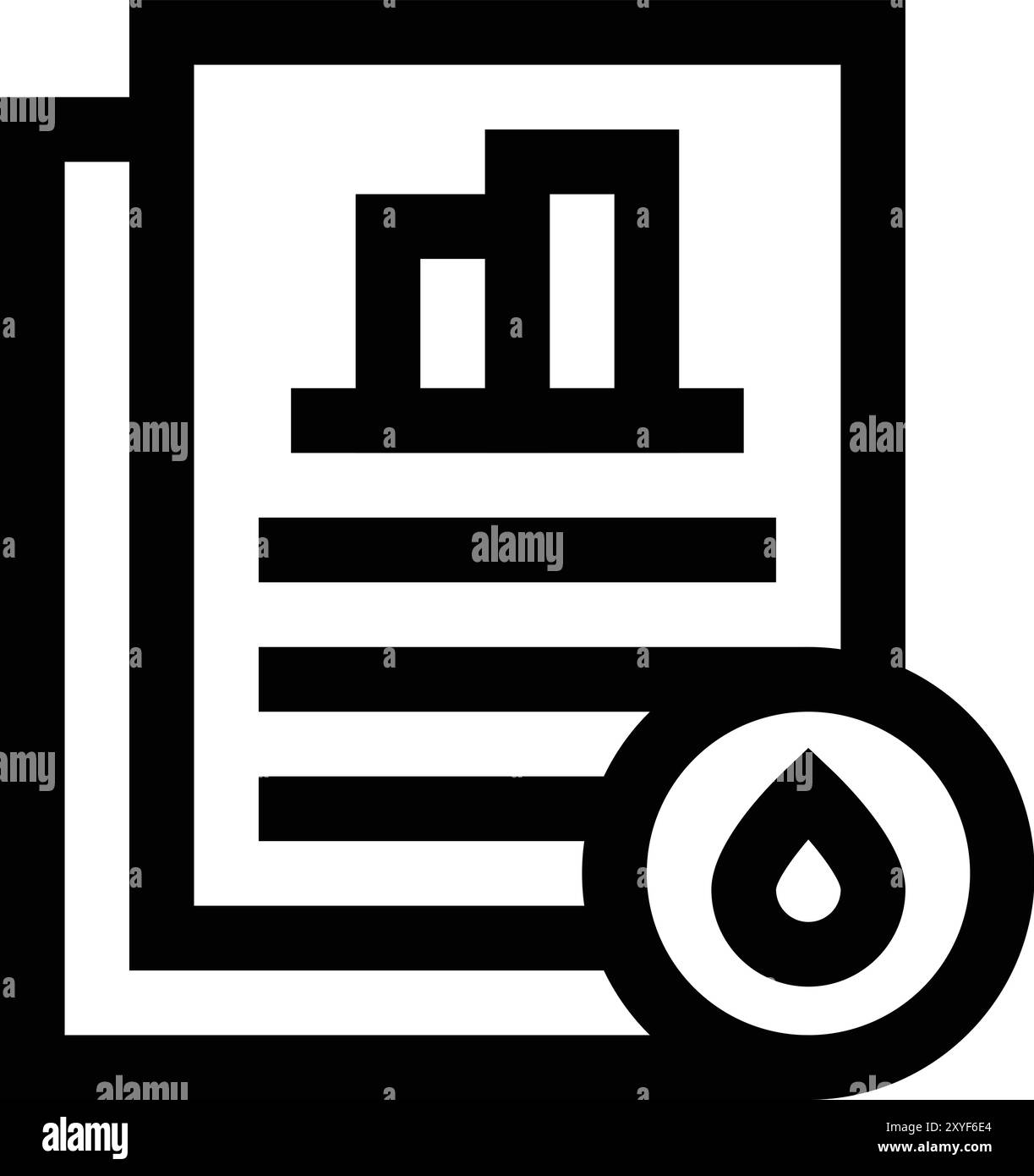 Illustrazione del progetto dell'icona del vettore del rapporto analitico dell'olio Illustrazione Vettoriale