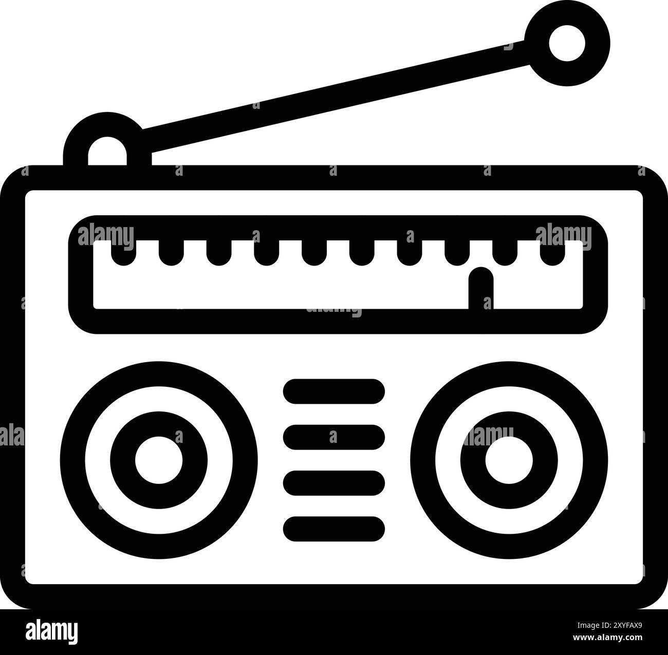 Illustrazione della progettazione dell'icona del vettore radio Illustrazione Vettoriale