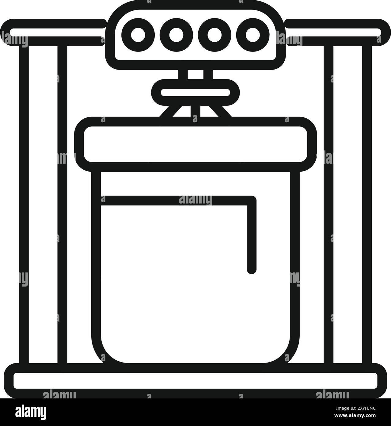 Icona di linea di un reattore chimico, che rappresenta i processi industriali e i concetti di ingegneria chimica Illustrazione Vettoriale
