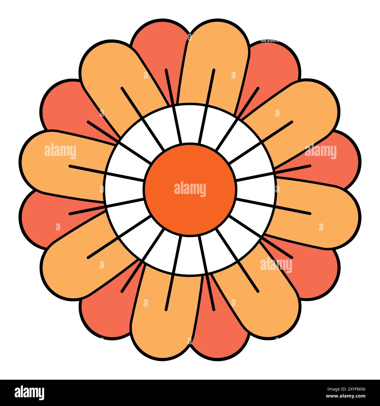 Fiori arancioni e bianchi - elemento di design floreale Foto Stock