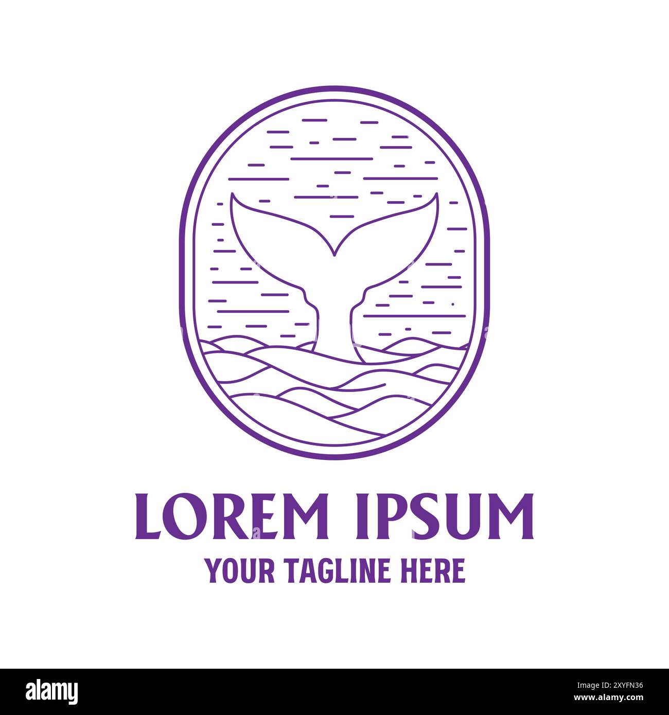 Sunset Ocean Sea Beach con balene o delfini Tail Design Vector Illustrazione Vettoriale