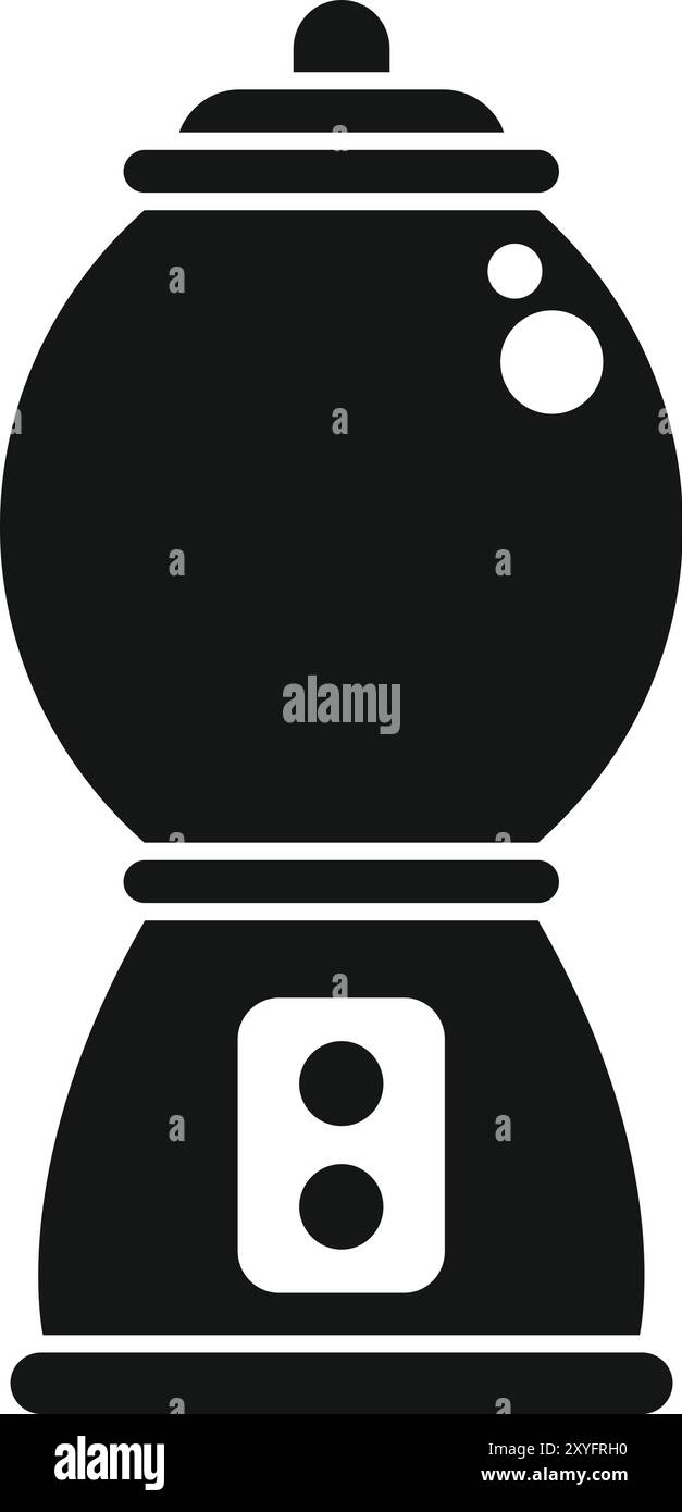 Semplice vettore di un classico dispenser per gomma da bolla su sfondo bianco Illustrazione Vettoriale