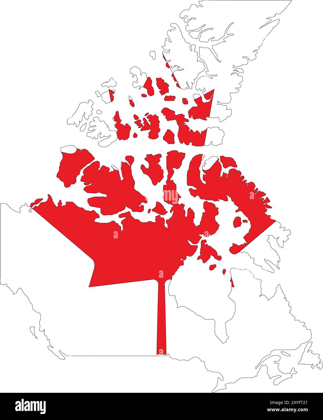 Canada Flag in Mappa, Canada Mappa con bandiera, Mappa Paese, Canada Mappa con bandiera, Nation Flag Canada Illustrazione Vettoriale
