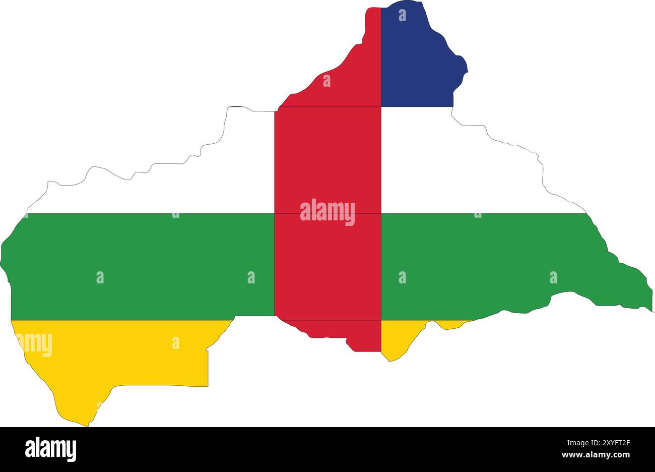 Bandiera della Repubblica Centrafricana nella mappa, Mappa della Repubblica Centrafricana con bandiera, Mappa del Paese, Mappa della Repubblica Centrafricana con bandiera, Nation Flag Central Illustrazione Vettoriale