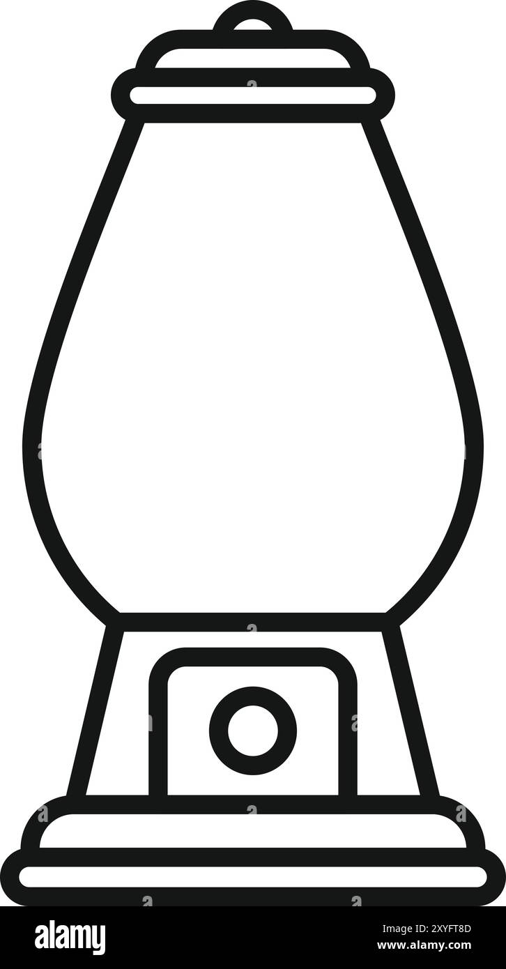 Illustrazione semplice e minimale di un dispenser di gommball vuoto, perfetto per progetti relativi all'infanzia, dolci o distributori automatici Illustrazione Vettoriale