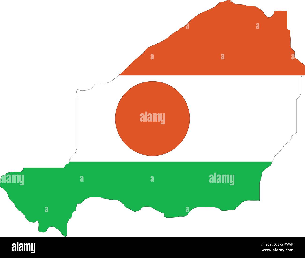 Niger Flag in Mappa, Niger Map with Flag, Country Map, Niger Map with Flag, Nation Flag Niger Illustrazione Vettoriale