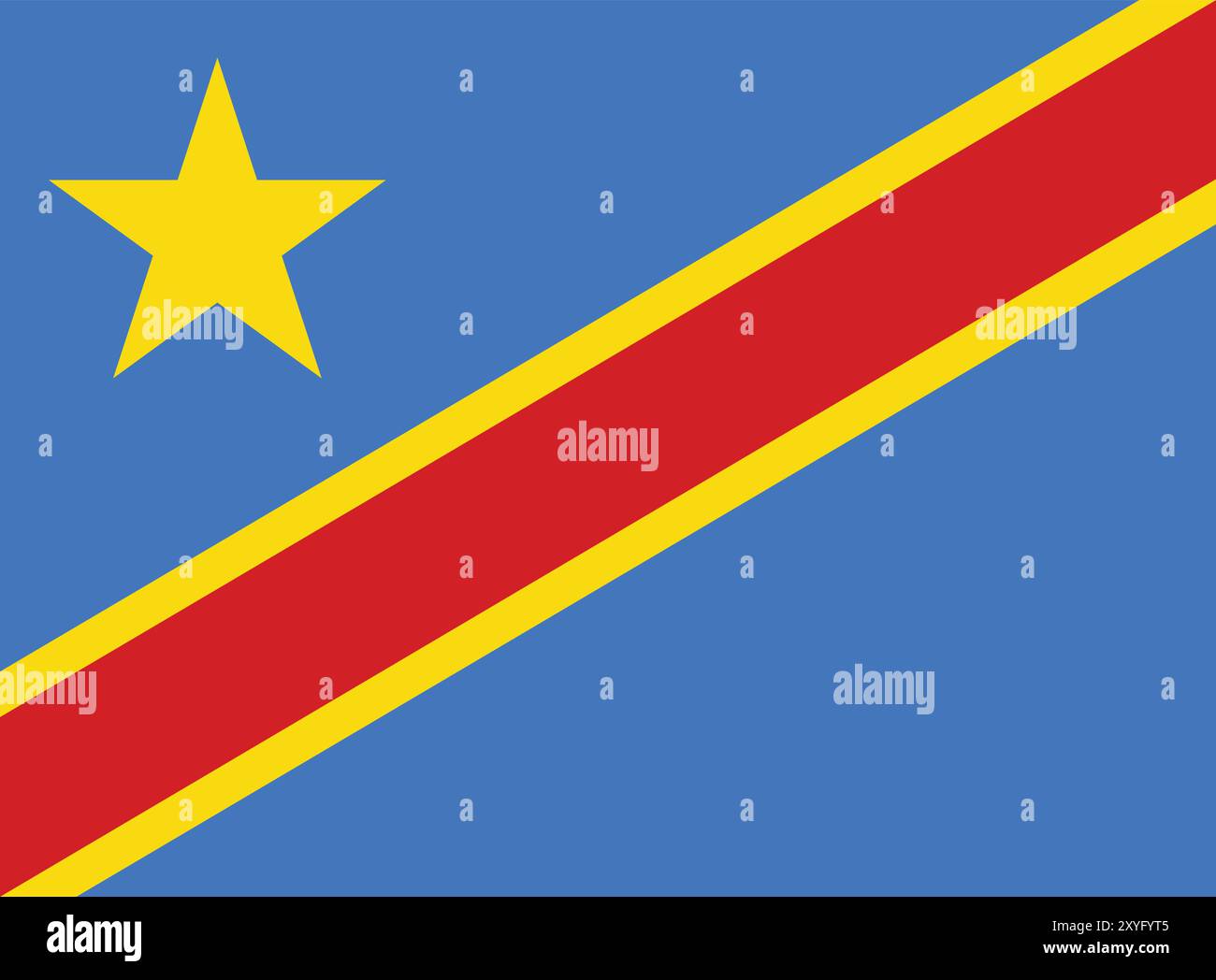 Segno democratico del Congo, bandiera della Repubblica democratica del Congo, bandiera nazionale della Repubblica democratica del Congo, Repubblica democratica del Congo Illustrazione Vettoriale