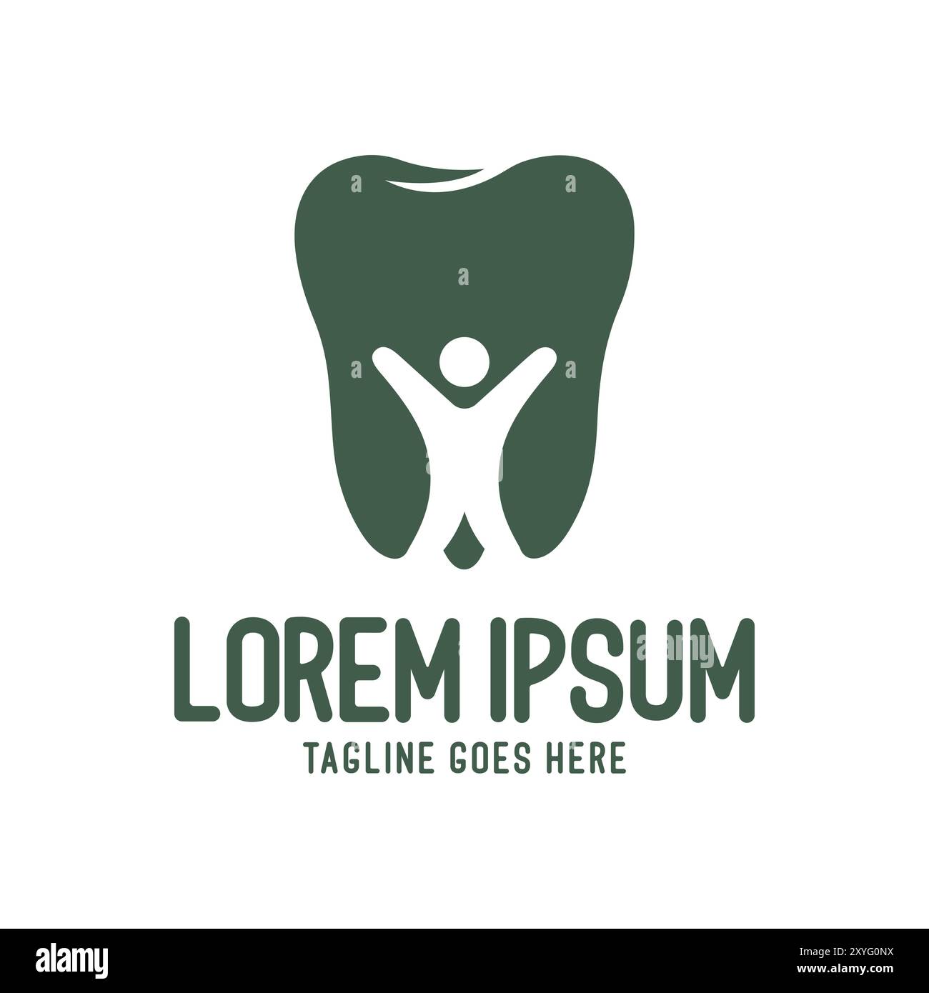 Semplice dentatura minimalista con icona persone umane illustrazione per dentista dentista dentista Dentista illustrazione Design Vector Illustrazione Vettoriale