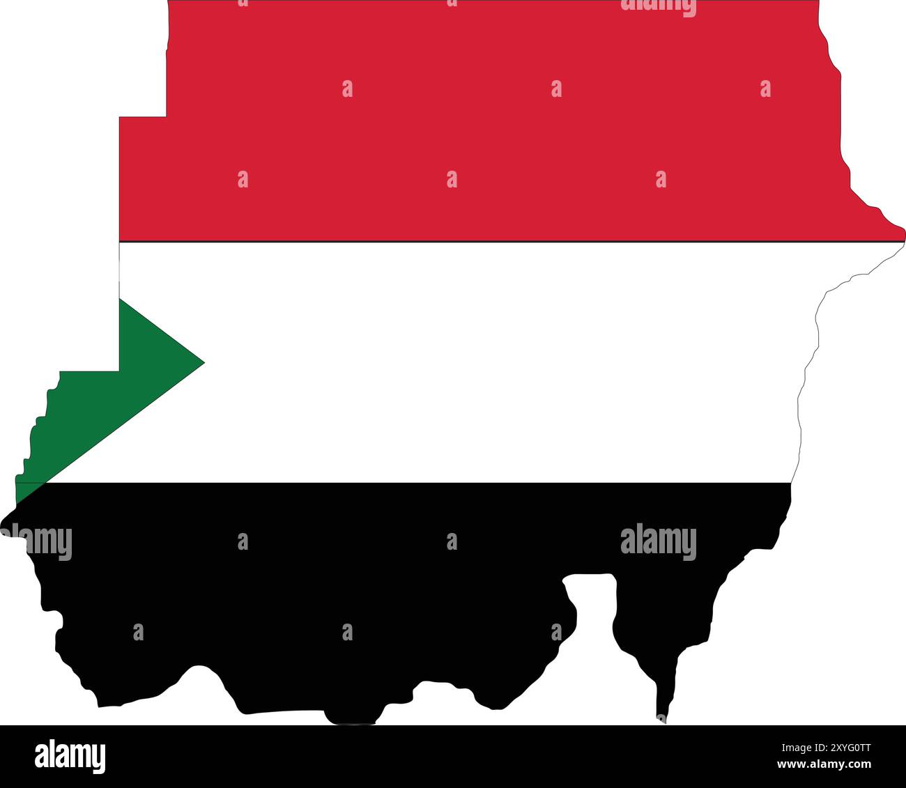 Sudan Flag in Map, Sudan Map with Flag, Country Map, Sudan Map with Flag, Nation Flag Sudan Illustrazione Vettoriale