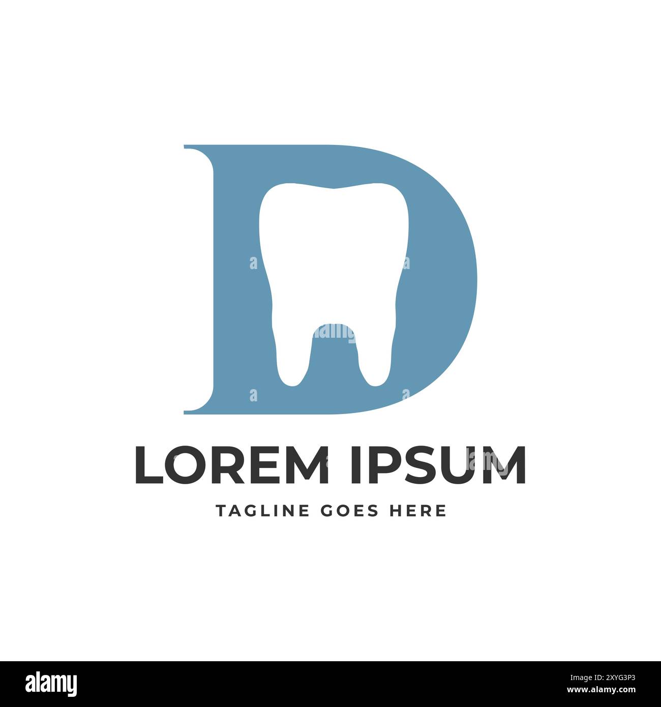 Lettera iniziale D con dente per dentista dentale icona simbolo illustrazione Design Vector Illustrazione Vettoriale