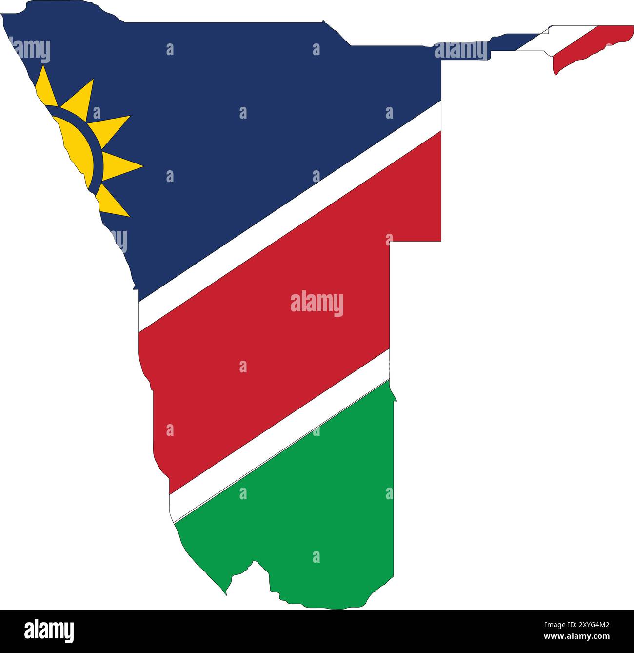 Namibia Flag in Map, Namibia Map with Flag, Country Map, Namibia Map with Flag, Nation Flag Namibia Illustrazione Vettoriale
