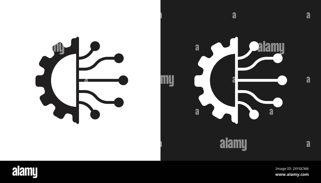 Profilo vettoriale del logo dell'icona di trasformazione in bianco e nero Illustrazione Vettoriale