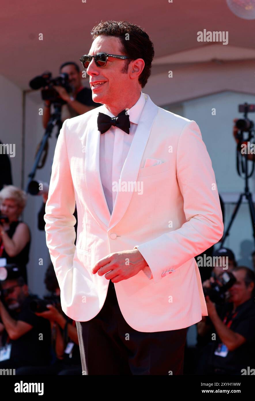 Venezia, Italien. 29 agosto 2024. Sacha Baron Cohen, Kevin Cline, Cate Blanchett e Alfonso Cuaron partecipano alla prima di 'Disclaimer' durante la 81a Mostra Internazionale d'Arte cinematografica di Venezia al Palazzo del Cinema al Lido di Venezia, Italia, il 29 agosto 2024. Credito: dpa/Alamy Live News Foto Stock