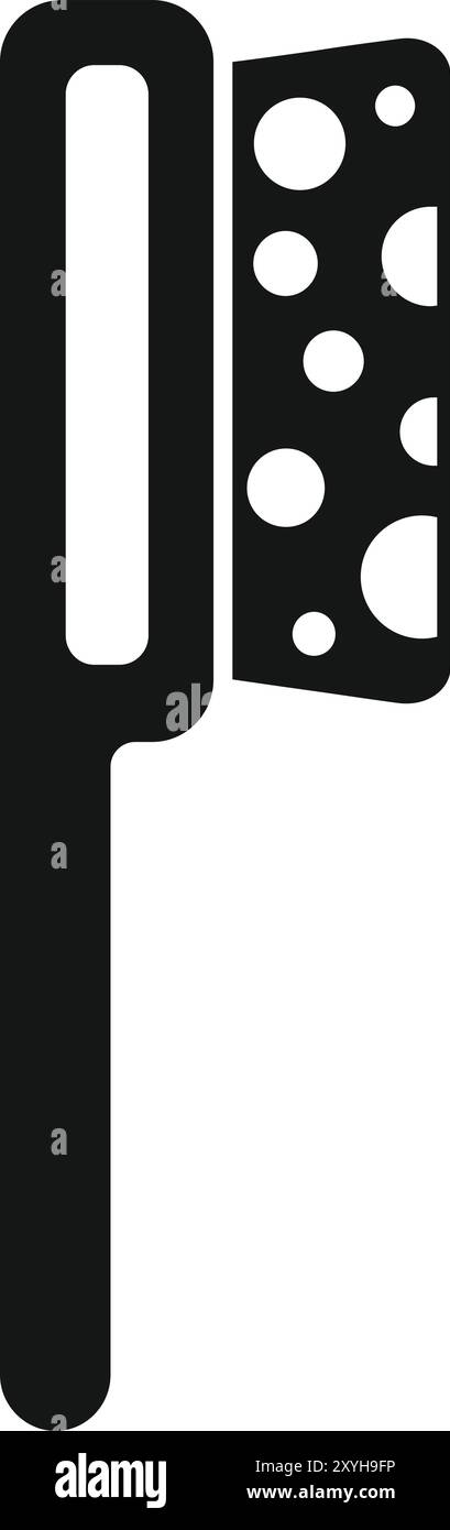 Spazzolino interdentale per la pulizia dei denti con un semplice design a icona glifo per Web e dispositivi mobili Illustrazione Vettoriale