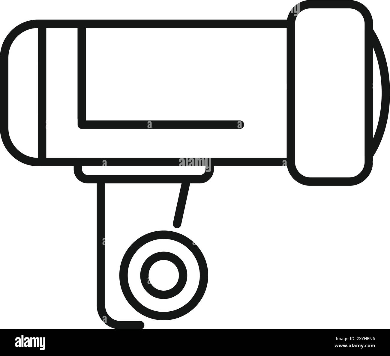 Luce flash professionale da studio per riprese fotografiche isolate su sfondo bianco, concetto di apparecchiature di illuminazione Illustrazione Vettoriale