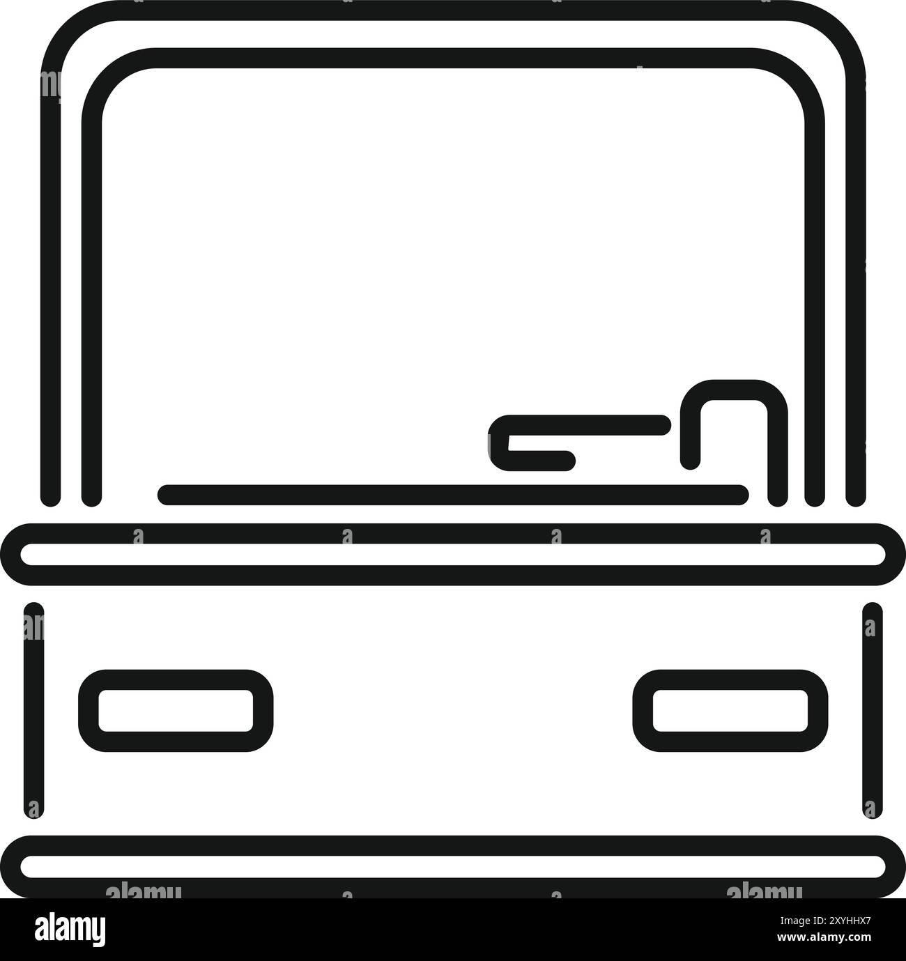 Questa illustrazione vettoriale line art presenta una lavagna scolastica vuota, perfetta per l'istruzione o il ritorno a scuola Illustrazione Vettoriale