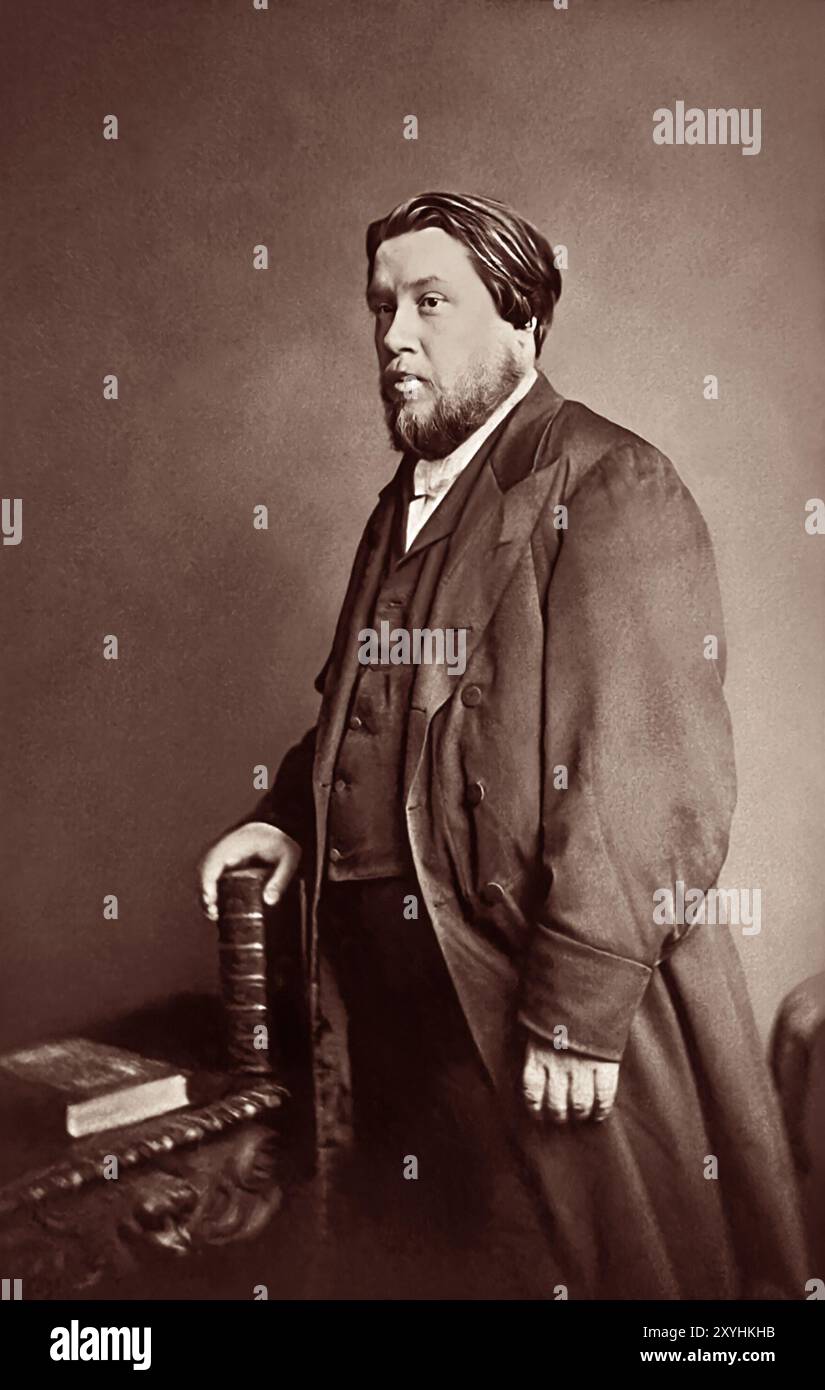 Ritratto di Charles Haddon Spurgeon (1834–1892), predicatore battista in particolare inglese che rimane molto influente oggi tra i cristiani di varie confessioni. Foto Stock