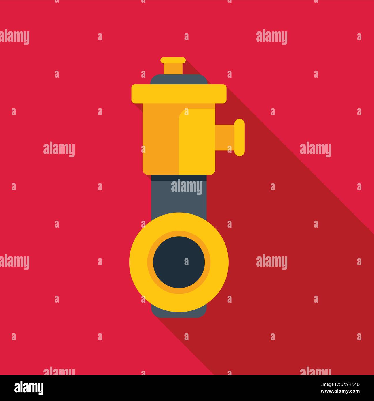 Idrante giallo pronto per fornire accesso all'acqua per l'estinzione degli incendi Illustrazione Vettoriale