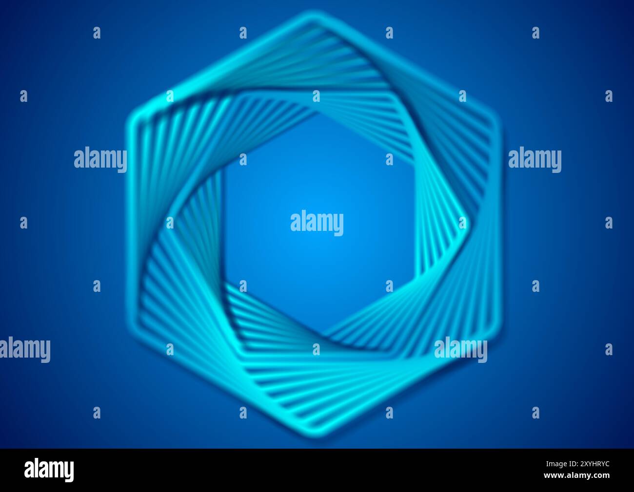 Blu brillante geometrico esagoni lisci sfondo tecnico astratto. Progettazione grafica vettoriale Illustrazione Vettoriale