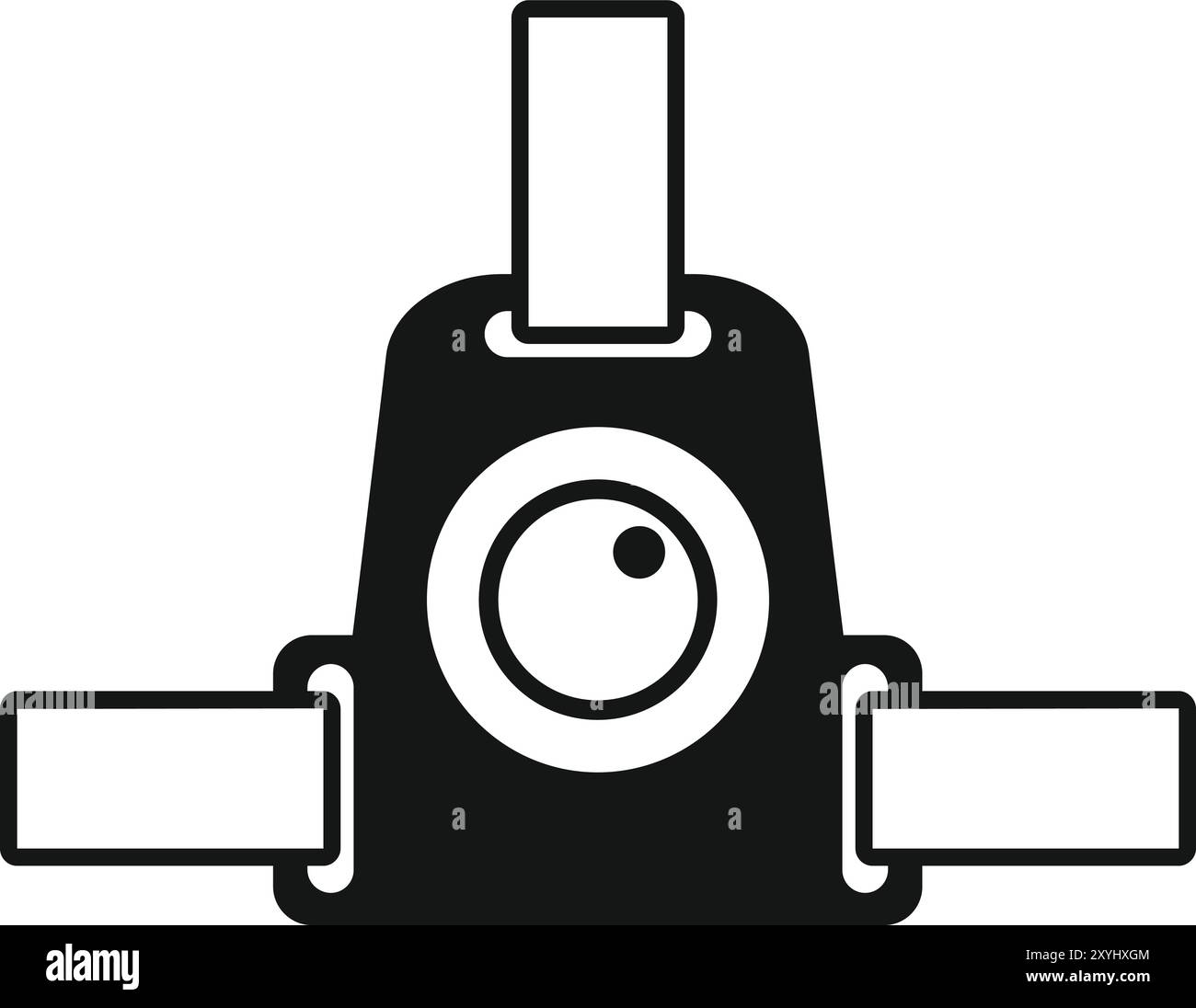 Questa icona rappresenta una action camera, progettata per catturare foto e video di alta qualità durante le attività dinamiche Illustrazione Vettoriale