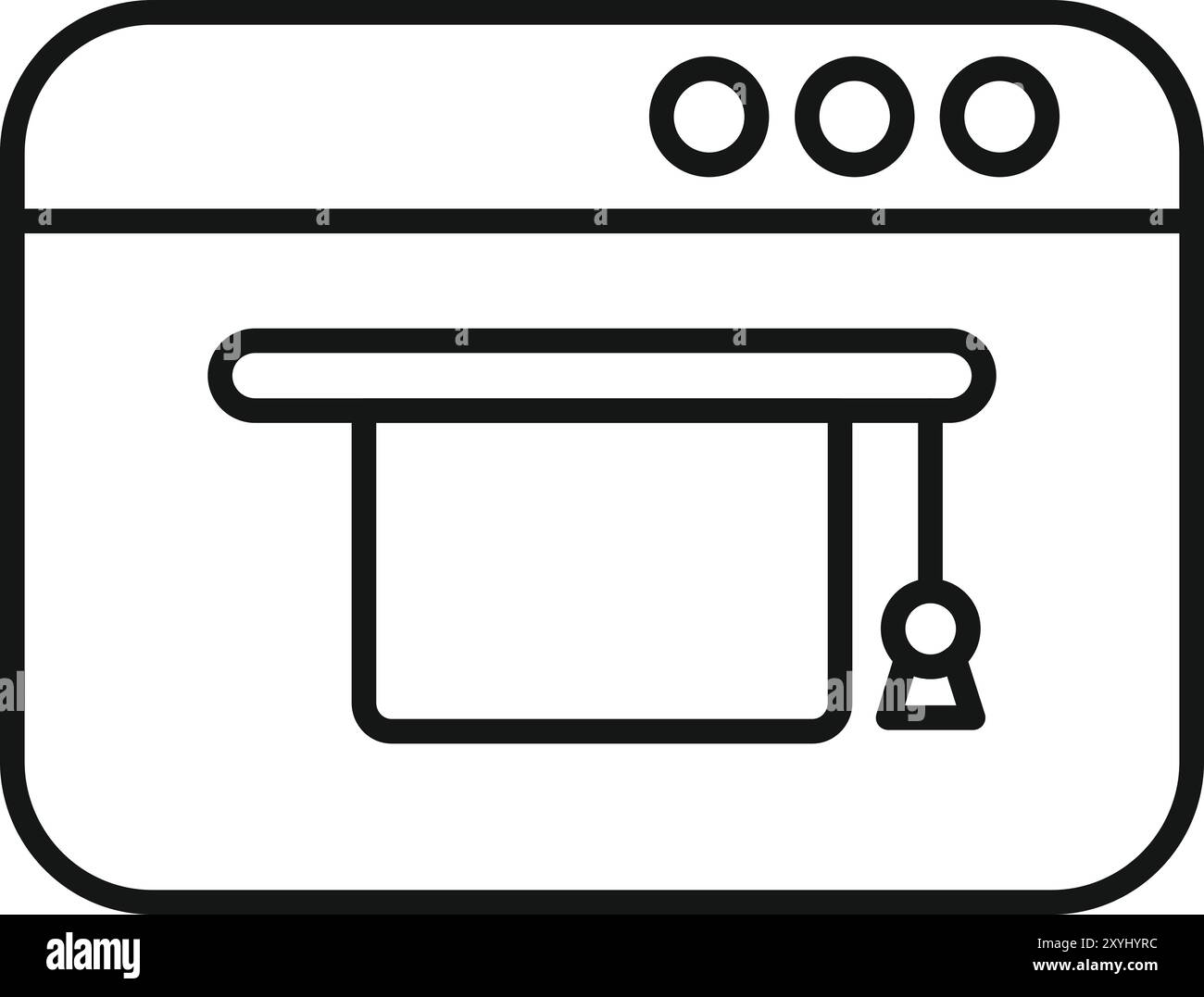 Questa icona minimalista rappresenta una piattaforma di formazione online, che enfatizza l'accessibilità e i risultati raggiunti Illustrazione Vettoriale