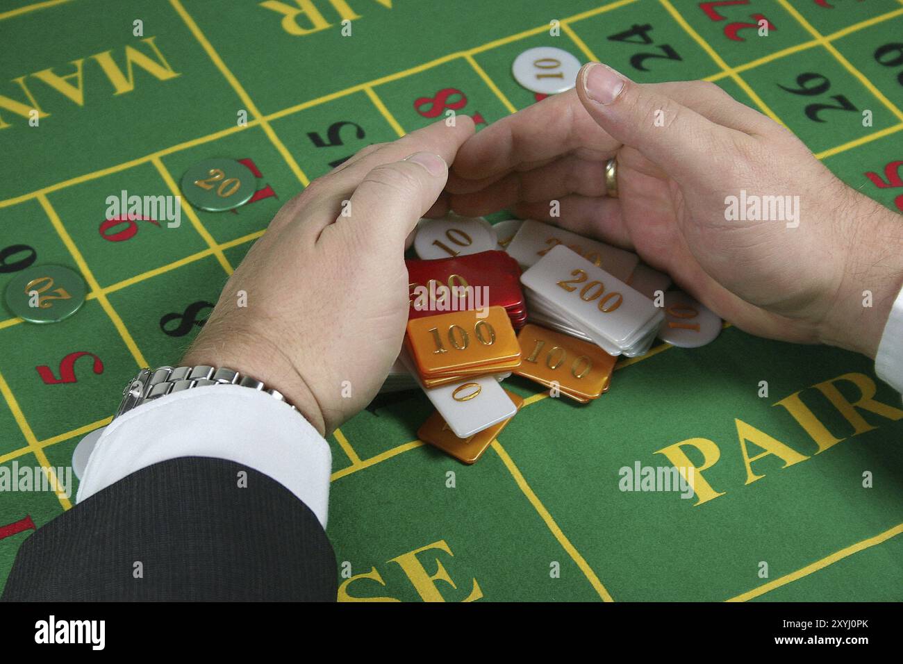 Al tavolo della roulette, casinò, gioco d'azzardo, Vienna, Austria, Europa Foto Stock
