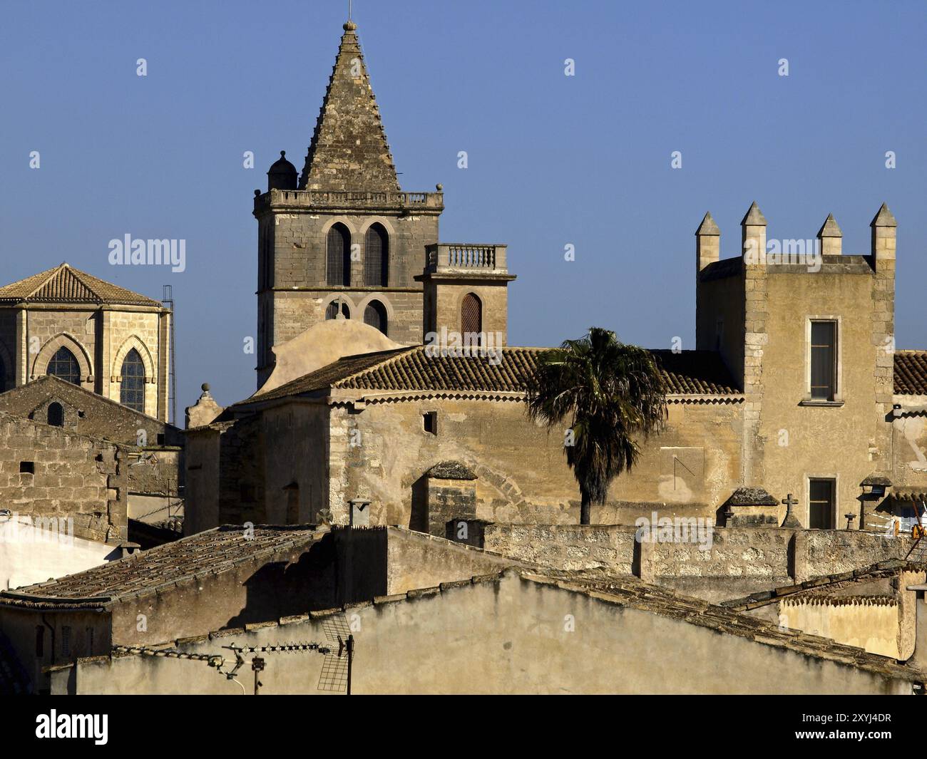 Palacio de los reyes de Mallorca (s.. XIV) . Sineu. Comarca de es Pla. Maiorca. Baleari. Espana Foto Stock