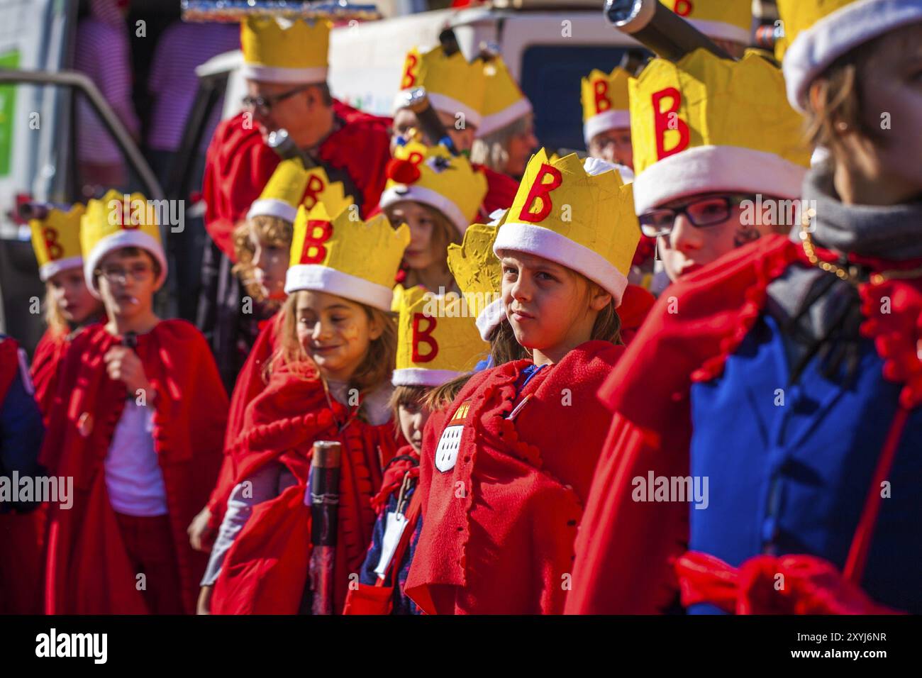 COLONIA, GERMANIA, 04 marzo: Partecipanti alla sfilata di Carnevale del 4 marzo 2014 a Colonia, Germania, Europa Foto Stock