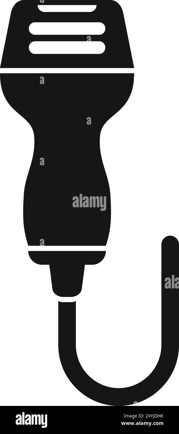 Icona della macchina a ultrasuoni in stile semplice isolata su sfondo bianco per la progettazione medica Illustrazione Vettoriale