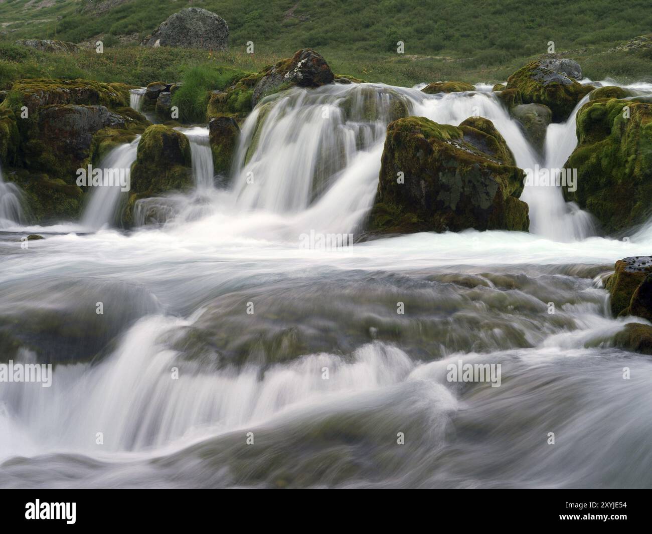 Cascata Hundafoss a Dynjandi in Islanda Foto Stock