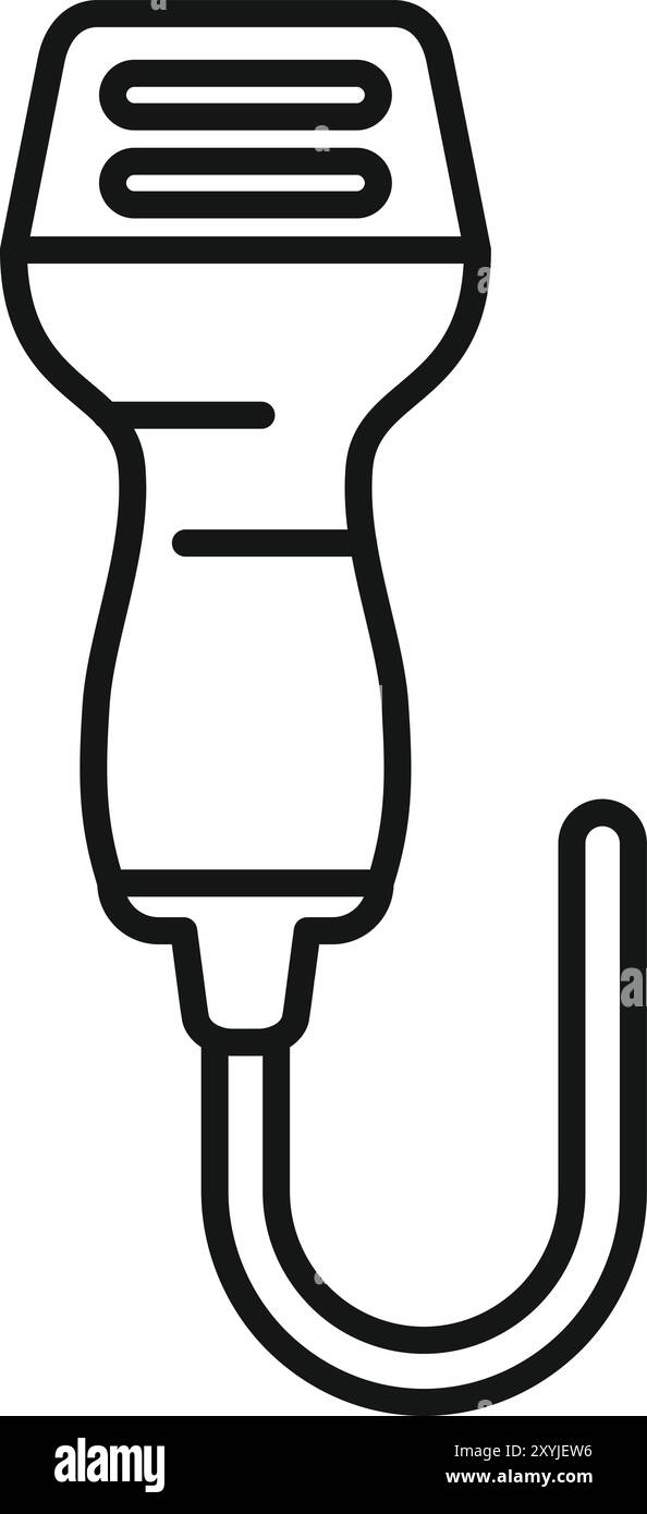 Icona della macchina a ultrasuoni che mostra un dispositivo medico utilizzato per i test di gravidanza Illustrazione Vettoriale