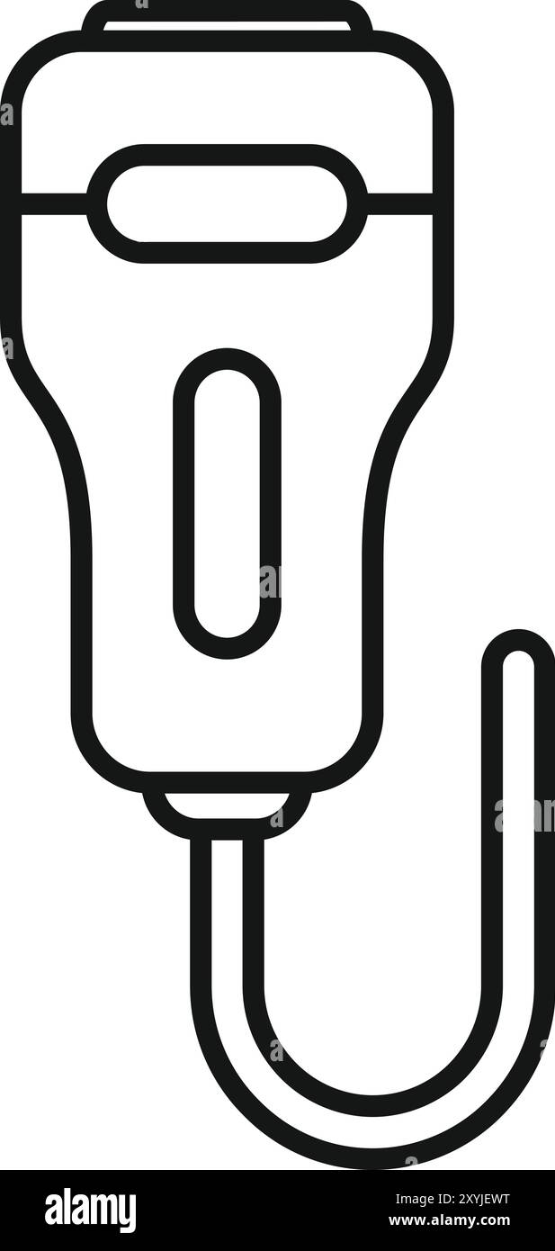 Icona della macchina a ultrasuoni che rappresenta l'apparecchiatura utilizzata per la scansione ecografica, in particolare durante gli esami di gravidanza, per monitorare lo sviluppo del feto Illustrazione Vettoriale