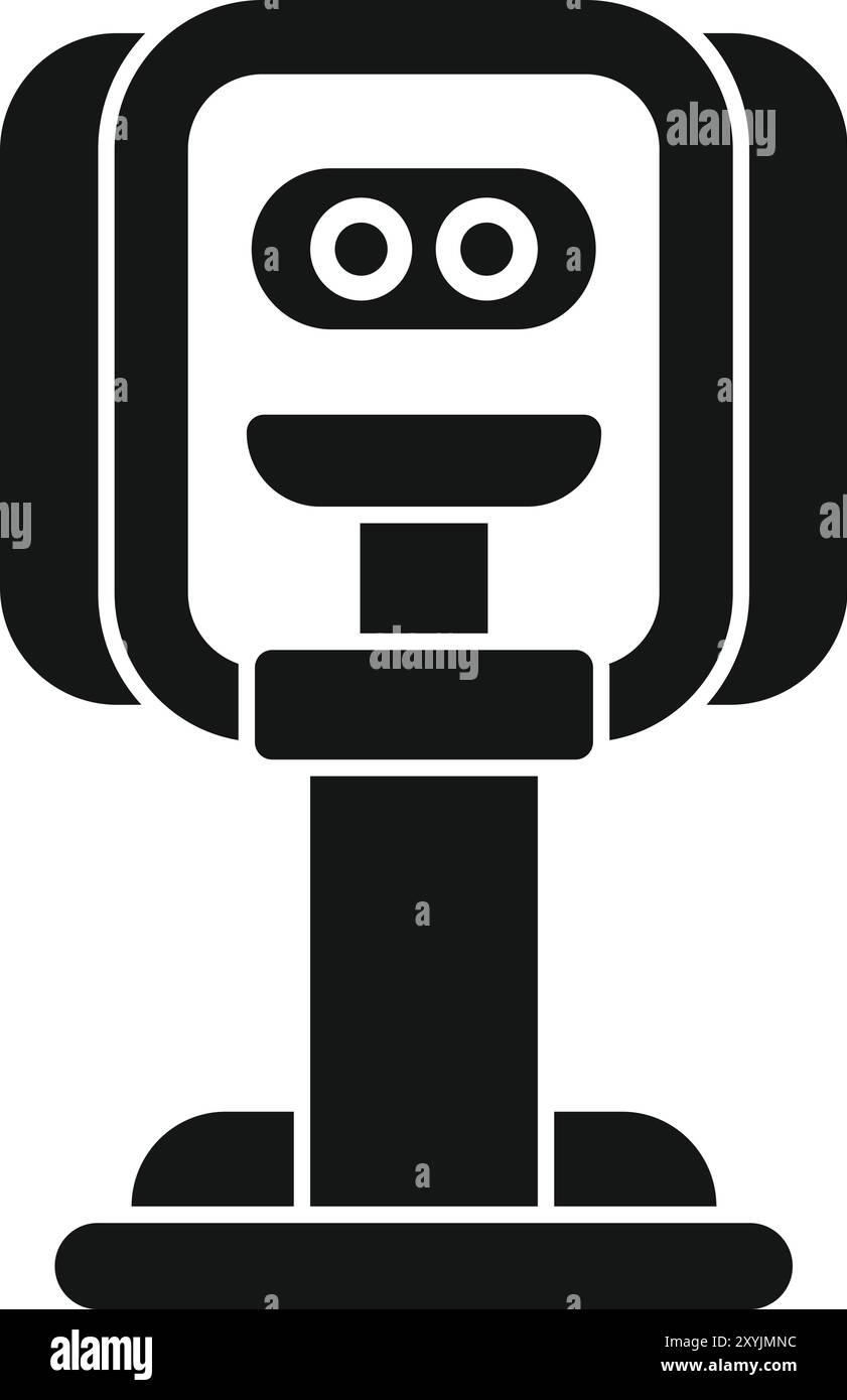 Semplice icona vettoriale di un parchimetro che esegue la scansione di una targa Illustrazione Vettoriale