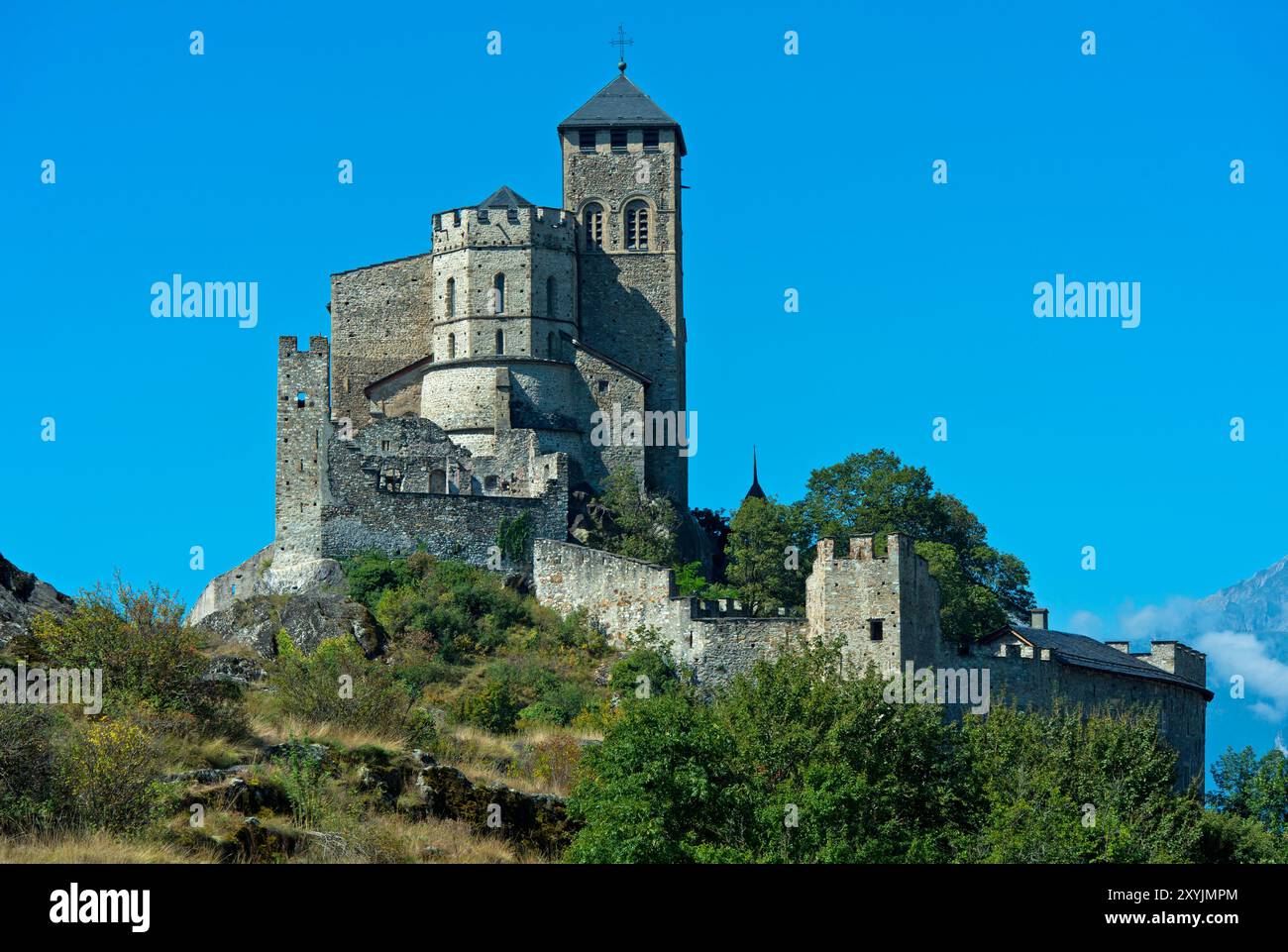 Valere Basilica, Basilique de Valère, Sion, Vallese, Svizzera Foto Stock