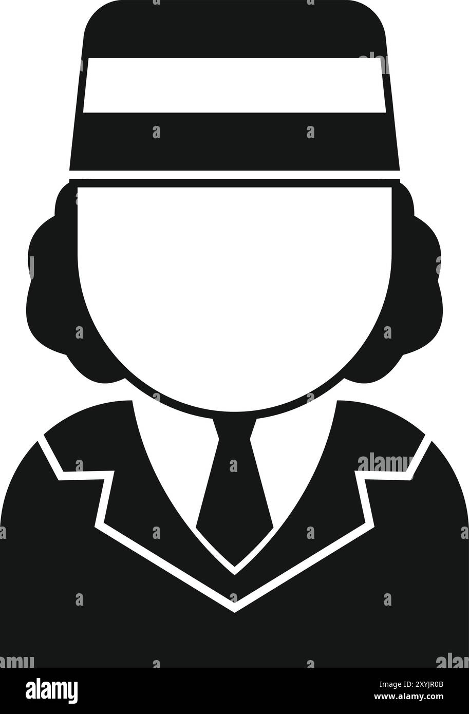 Portineria dell'hotel che indossa un'icona uniforme in stile semplice su sfondo bianco Illustrazione Vettoriale