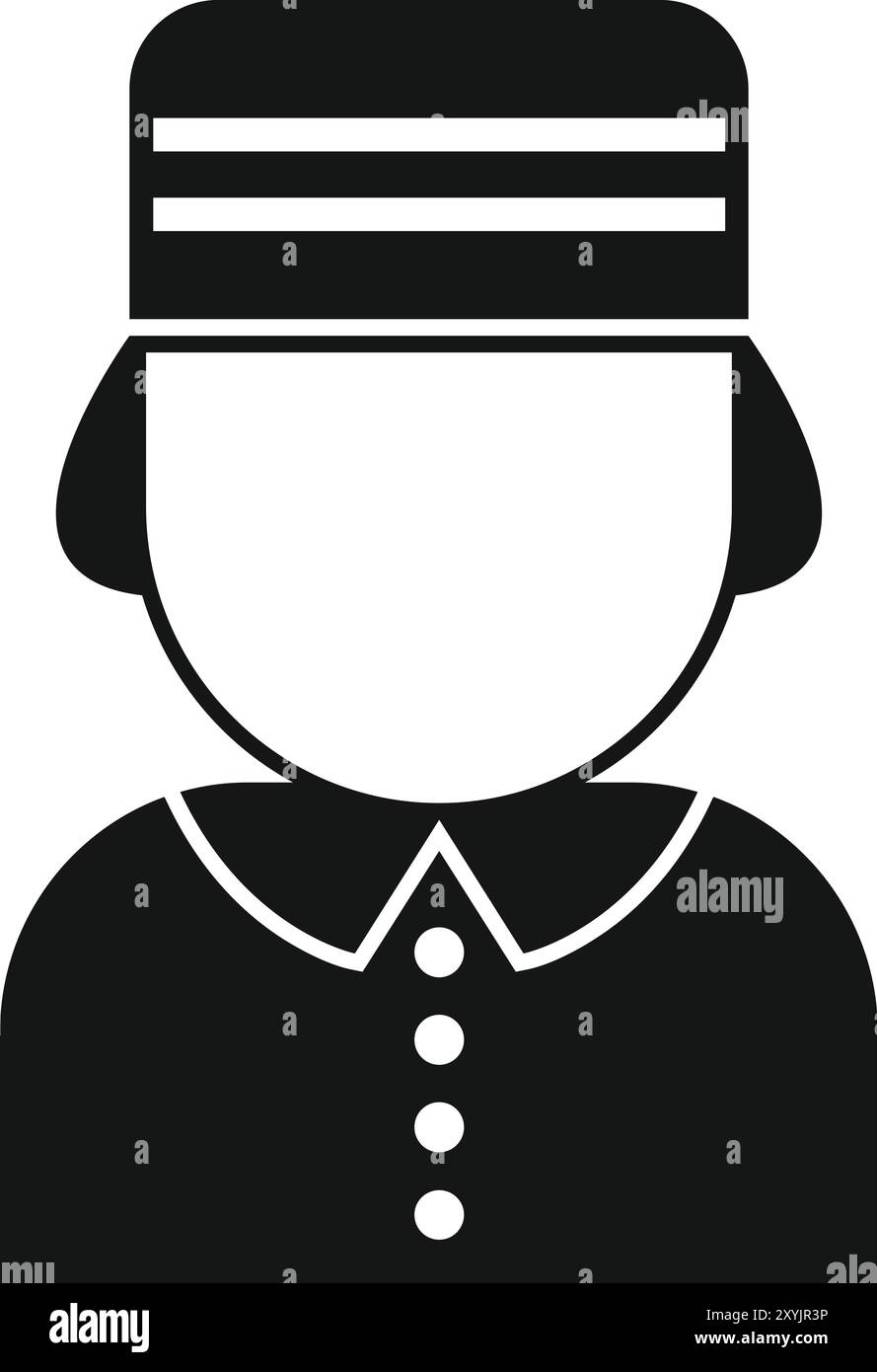 Semplice icona di un fattorino di un hotel che indossa un'uniforme Illustrazione Vettoriale
