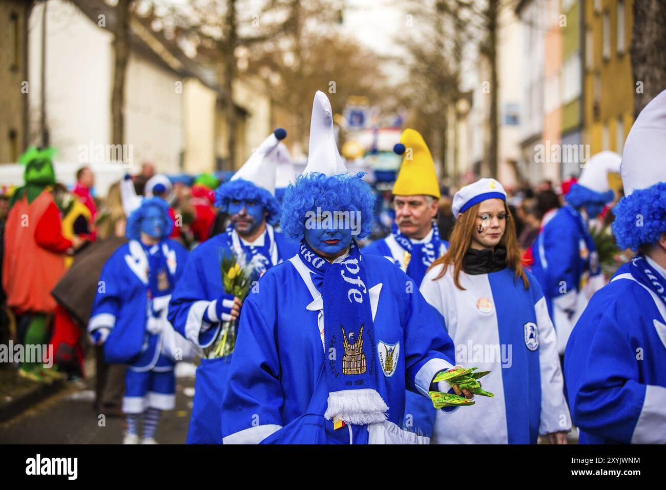 COLONIA, GERMANIA, 04 marzo: Partecipanti alla sfilata di Carnevale del 4 marzo 2014 a Colonia, Germania, Europa Foto Stock