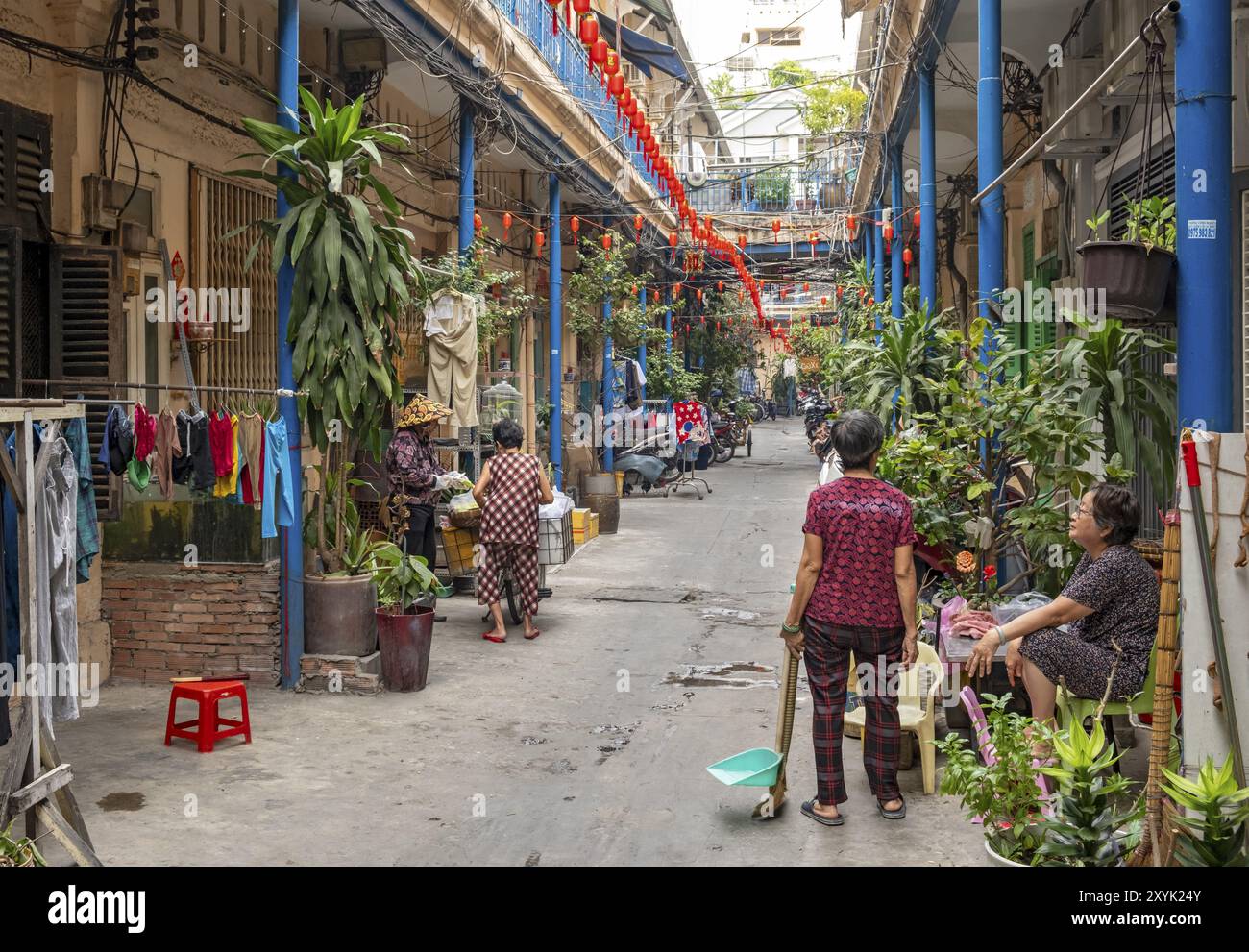 Hao si Phuong Alley, Saigon Chinatown, Cho Lon, ho chi Minh City, Vietnam, Asia Foto Stock