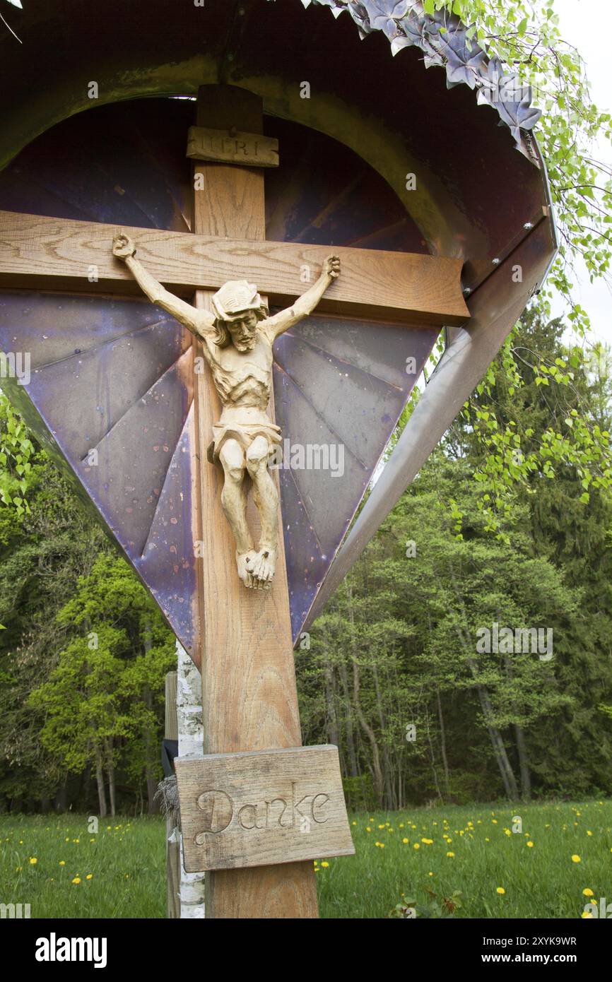 Santuario a lato della strada nell'alta Baviera Foto Stock