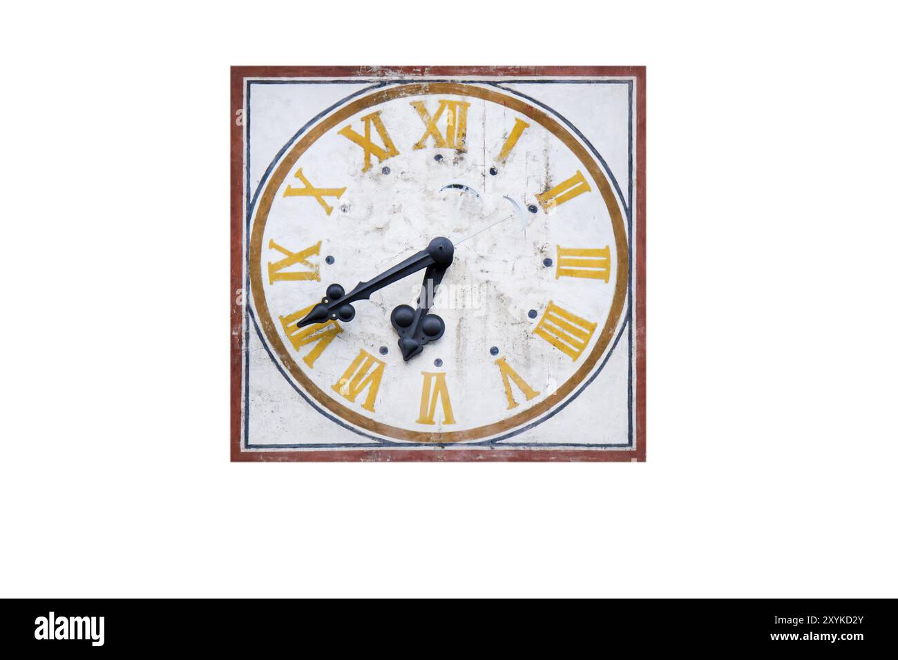 Orologio di una vecchia chiesa in alto Adige Foto Stock