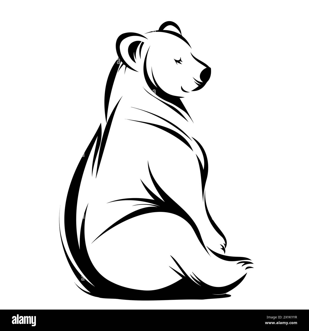 Elegante silhouette Orso Vector Art Illustrazione Vettoriale