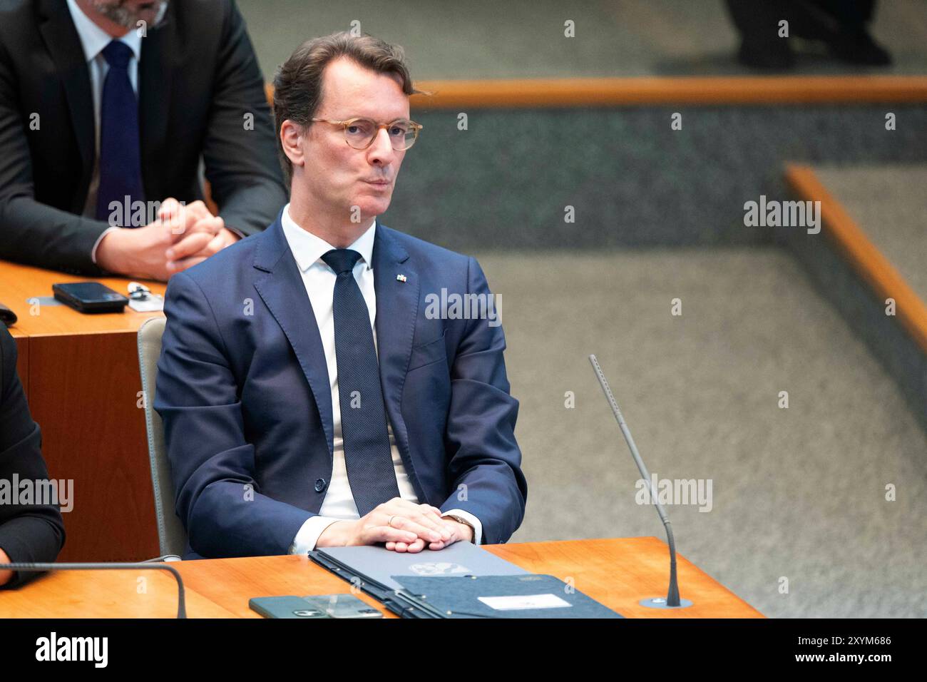 Dusseldorf, Germania. 30 agosto 2024. Hendrik WUEST, Wust, CDU, Ministro Presidente dello Stato della Renania settentrionale-Vestfalia, tema: Uniti nel dolore e determinati per la libertà - Renania settentrionale-Vestfalia dopo Solingen 72a sessione (sessione speciale) del Parlamento di Stato della Renania settentrionale-Vestfalia, nel Parlamento di Stato della Renania settentrionale-Vestfalia NRW, Duesseldorf il 30 agosto 2024, credito: dpa/Alamy Live News Foto Stock