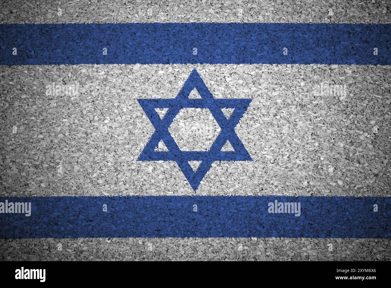 La bandiera israeliana dipinta su un bordo di sughero Foto Stock