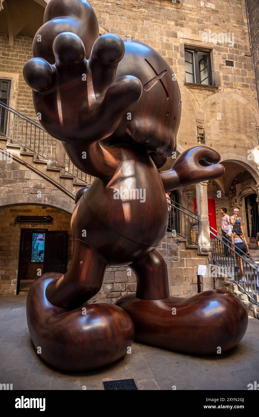 Barcellona, Spagna - 2 agosto 2024: Galleria esterna al Museo Moca di Barcellona, Spagna, Foto Stock